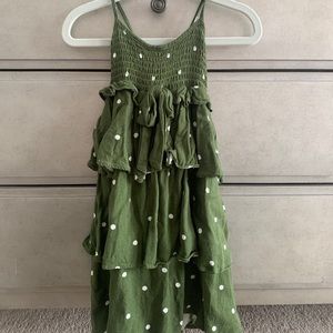 Lil Lemons green and white ruffle sundress size 4T